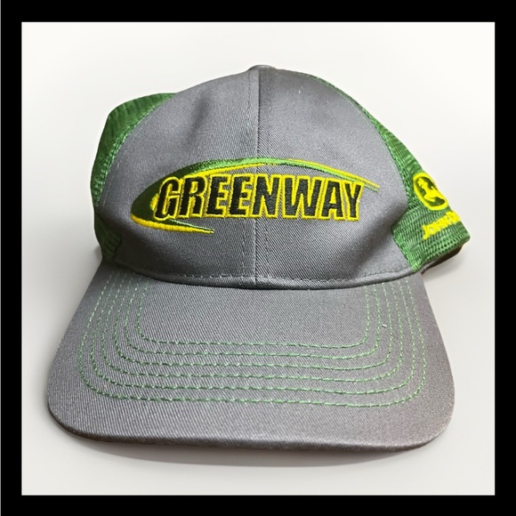 Title: John Deere Greenway Trucker Hat Snapback Cap - Picture 1 of 4